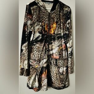 Passion Concept Animal Print Hood Tunic Dress